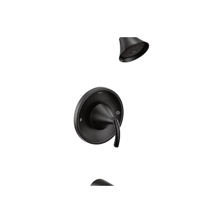 Moen Glyde Matte black Posi-Temp(R) tub/shower MT2743BL